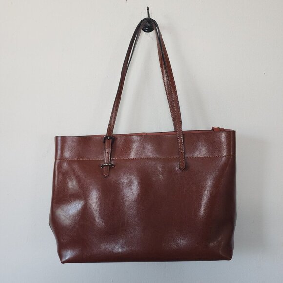 Kattee Handbags - Kattee Leather Hobo Brown Bag Zip Close Leather